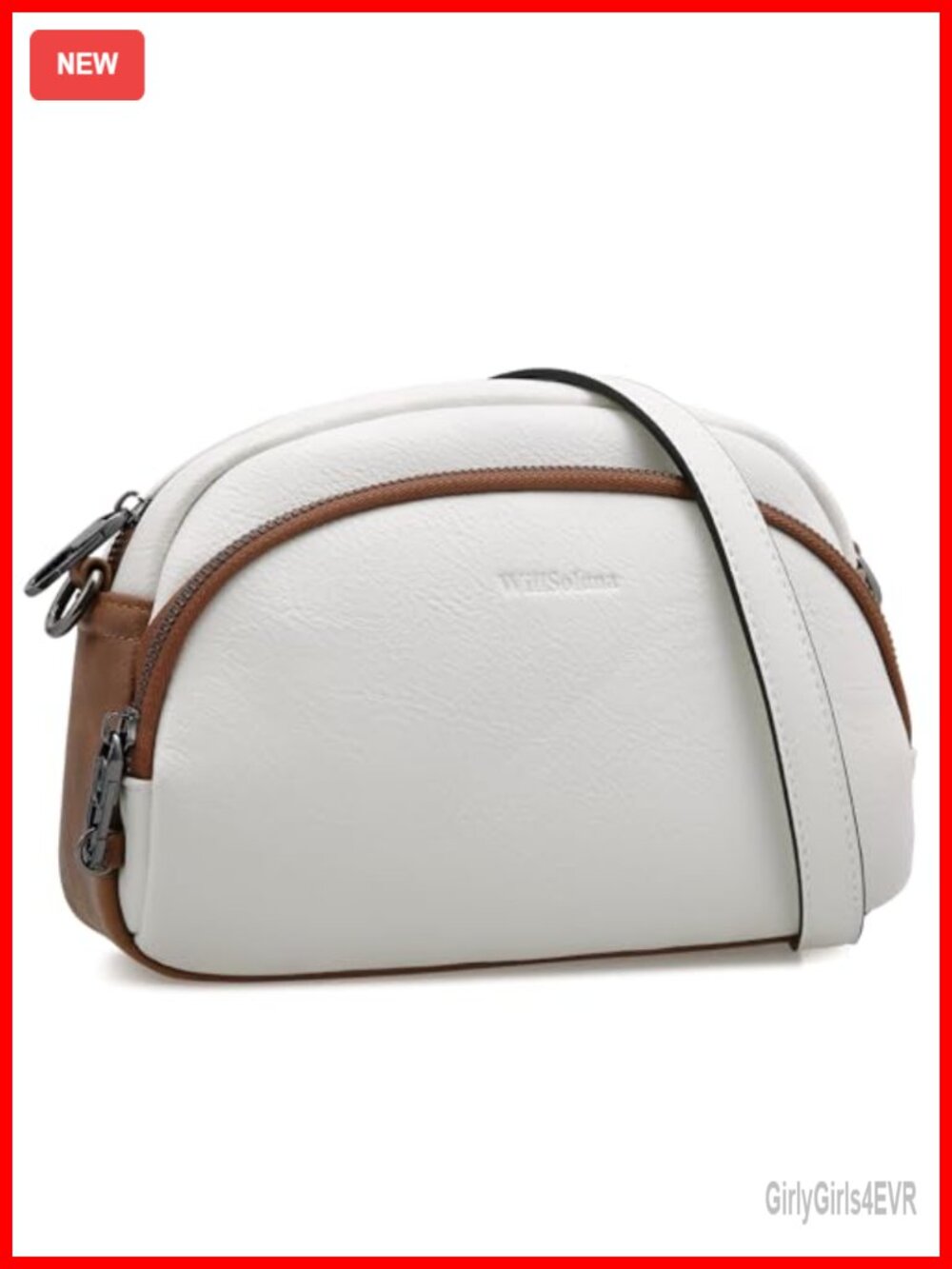 PU Leather Anti-Theft Crossbody Bag Small Saddle Purse Adjustable Strap